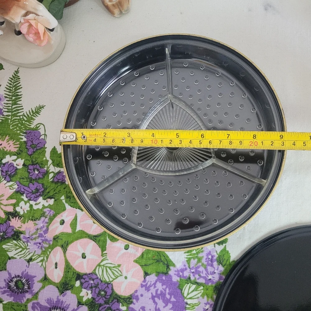 Vintage Otagiri Lacquer Box Lidded Floral Divided Insert Japan - Picture 14 of 14